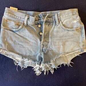 Light Wash Levi Jean Shorts